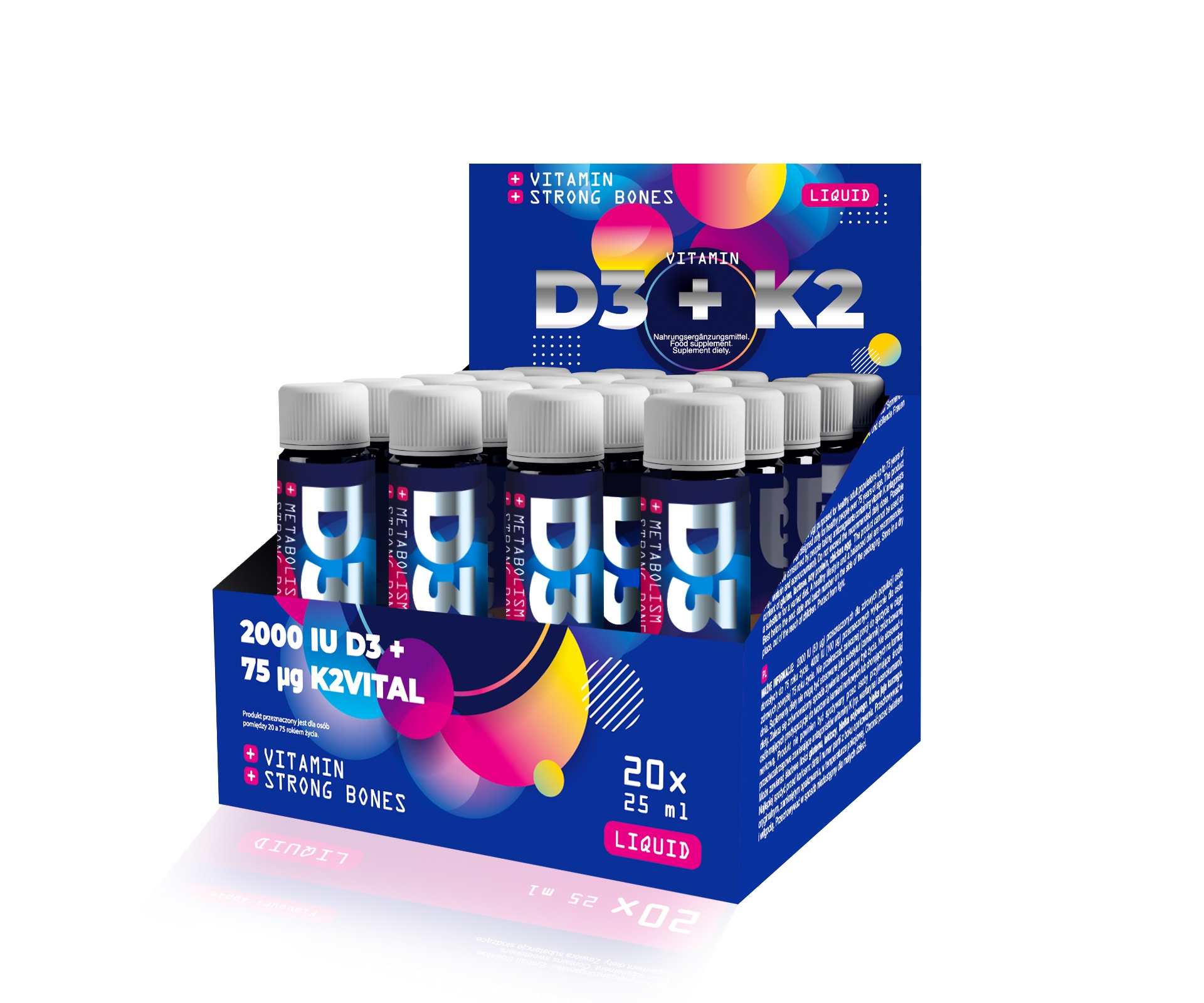 NOBLEPHARMA- WITAMINY D3+K2, 20 AMPUŁEK
