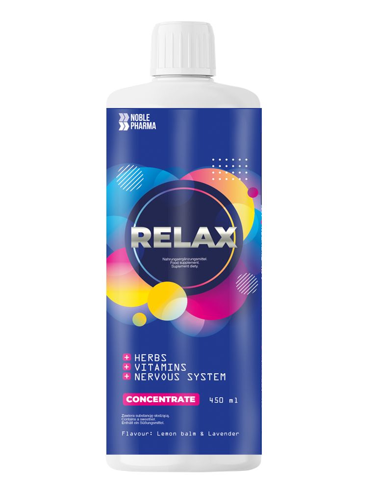 RELAX – koncentrat z melisą, chmielem, witaminą B6 i B12, 450 ml
